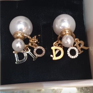 Dior Gold and Silver Pearl Earrings